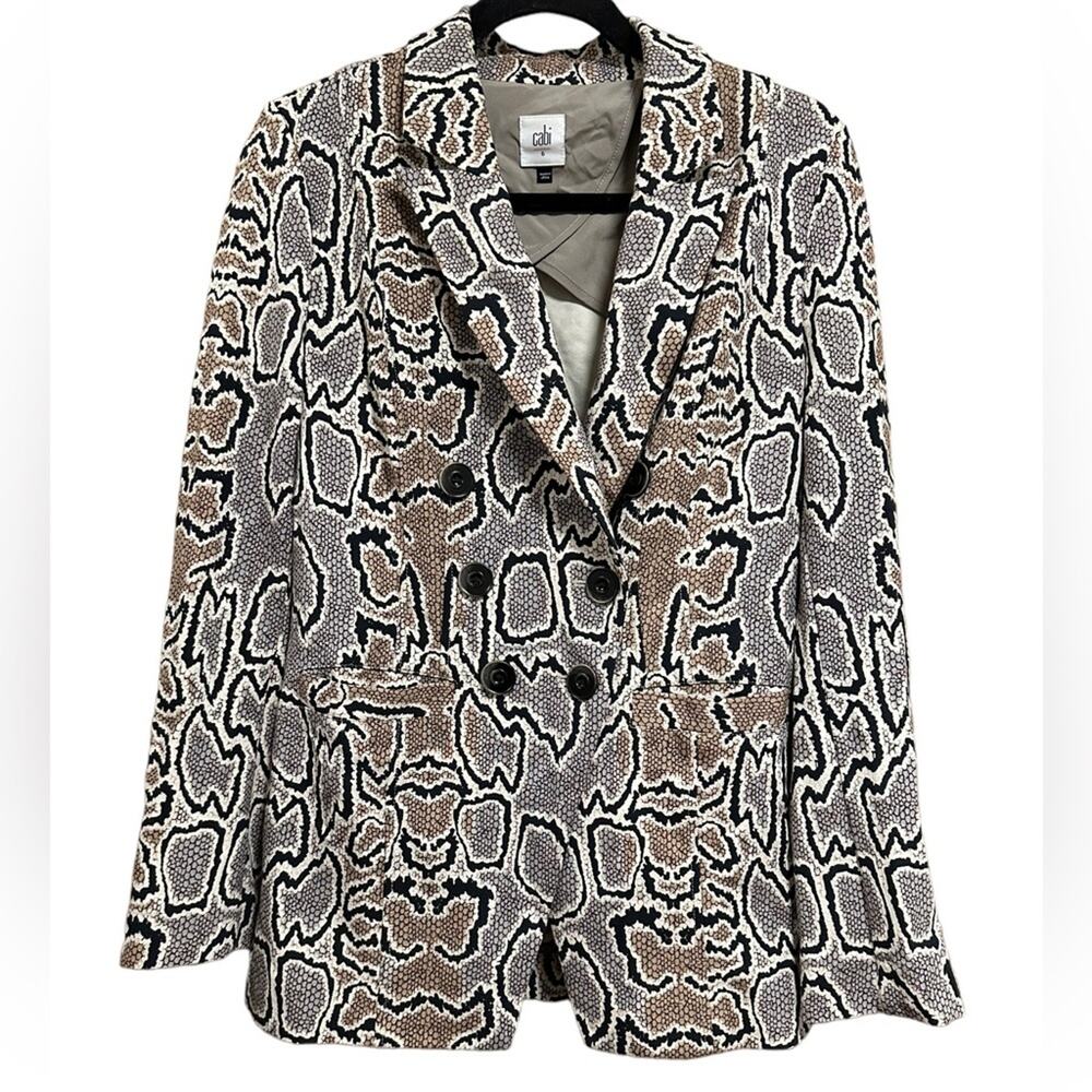 Cabi #3733 Python Blazer Snake Print Tan Gray Jac… - image 2